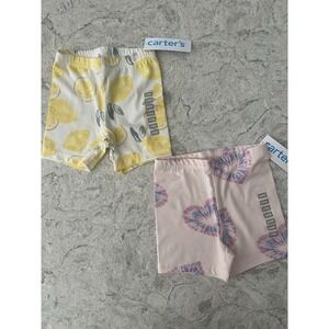 Carter's Set Of 2 Toddler Girls Bike Shorts- Tie-Dye Heart & Lemon Prints - 24 M